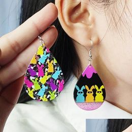 Dangle Chandelier Earrings Easter Coloured Sunglasses Print Acrylic Simple And Personalised Decorative Gift Drop Delivery Jewellery Otg1J