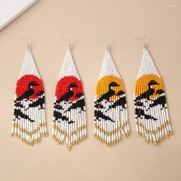 Dangle Earrings Europe And America Ethnic Animal Jewellery Accessories Handmade Beads Bohemia Bird Tassel Beaded Hanging For Women 2024