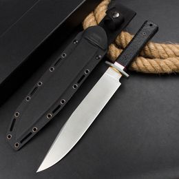 Top Quality H3888 High End Straight Knife 9Cr18Mov Stone Wash Bowie Blade Black G10 Handle Outdoor Camping Hiking Survival Fixed Blade Knives with Kydex