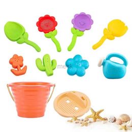 Sand Play Water Fun Beach Sand Playset 10 Piece Portable Beach Toys Set Summer Sand Bucket And Shovels Set Sand Moulds Sandbox Toys Travel Sand Toys 240321