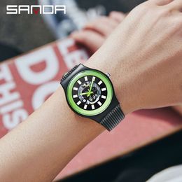 Nova fita de silicone à prova d'água para estudantes do ensino médio masculino e feminino, versão coreana, relógio de quartzo esportivo moderno e moderno