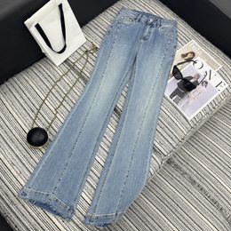 2024 Blue Free Shipping Straight Loose Women's Jeans Designer Buttons Slim Women's Denim Pants 3212