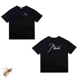 Rhude Shirt Designer T Shirt Summer Mens T Shirt Womens Rhude Shorts for Men Tops Letter Polo Shirt Embroidery Tshirts Clothing Short Sleeved Tshirt Large Tees 5810