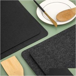 Mats Pads Table Resistant Hine Felt Tables Placemats Kitchen Air Oven Heat Fryer Utensils Top Coffee Protectors Drop Delivery Home Gar Ot6Gb