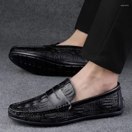 Casual Shoes All-match Comfy Loafers Lightweight Mens Driving Design Male Slip On Flats Soft Leather Wedding Moccasins