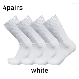 Sports Socks 2024 Aero Pure Colour Cycling 4pairs/set Silicone Non-slip Pro Racing Bicycle Summer Cool Calcetines