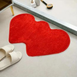 Carpets Valentines Day Door Mat Heart Lip Decorative Entrance Non Slip Washable Mats For Indoor Outdoor Drop