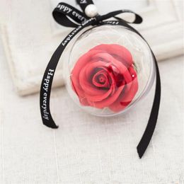 Decorative Flowers Valentine'S Day Diy Soap Flower Gift Rose Box Bouquet Wedding Home Festival Red Fake