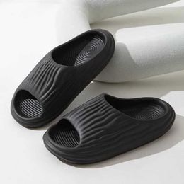 Slippers Unisex Thick Soled Anti-Skid Silent Bathroom Solid Color Home Eva Indoor Soft Shoes Couple Women Men Slides014EYC H240322