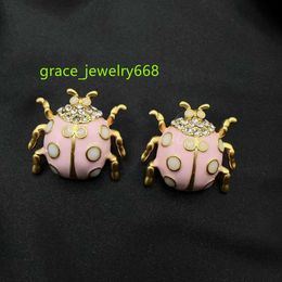 Medieval vintage earrings female ladybug niche design personalized palace style earrings fashionable temperament earrings