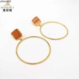 Fashion Best-selling Earrings Version Daily Tianhe Stone Large Circle Pua6