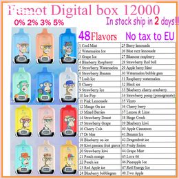 Original Fumot Digital Box 12000 Puffs Disposable Vape RM Vape E Cigarette With 650 mAh Rechargeable Battery Airflow Control Mesh Coil 20ml Prefilled Pod 12K