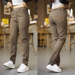 Men's Pants Male Smart Casual Stretchy Sports Fast Dry Trousers Spring Autumn Full Length Straight Office Black Khaki Work