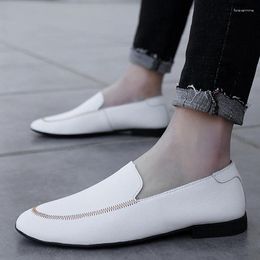 Casual Shoes Men Breathable Leather Loafers Business Office Driving Moccasins Comfortable Slip On British Comfy