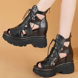 Sandals Fashion Sneakers Women Genuine Leather Wedges High Heel Roman Gladiator Female Summer Platform Pumps Shoes Casual