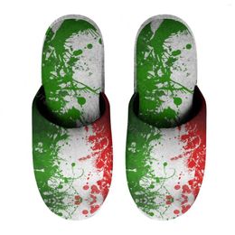 Chinelos Bandeira da Itália (9) Algodão quente para homens mulheres grossas solas macias antiderrapantes sapatos fofos casa interior sandles