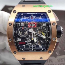 Classic RM Wrist Watch Chronograph Series RM011-FM Rose Gold Sports Machinery Hollow Fashion Casual Time