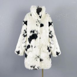 Women's Jackets Cow Fur For Autumn And Winter 2024 With Cotton Vent Inside 0104