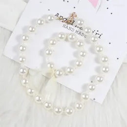 Chains 2pcs Lovely Baby Girls Imitation Pearls Pendant Necklace Bracelet Set Children Kids Jewellery Bangle Sets Xmas Gifts