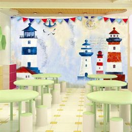 Wallpapers Diantu Customized Large Wall Painter Hand-painted Nautical Cartoon Kid ' S Room Background Wallpaper Papel Pintado De Pared