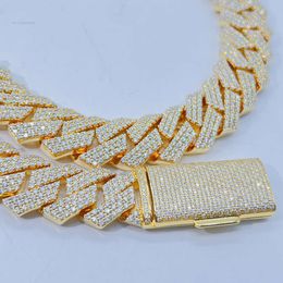 Hip Hop Jewelry 20Mm Width Icedout Custom Moissanite Pass Diamond Tester Cuban Link Chain