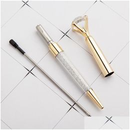 Ballpoint Pens Diamond Pen Big Crystal Stationery Ballpen Oily Rotate Twisty Black Refill Drop Delivery Office School Business Indus Dh62L