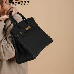 Genuine Leather Bk Designer Togo Handbag Calfskin Manual Honey Wax Thread Women's Litchi Pattern Lock Portable handmade