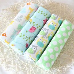 Quilts 4 Pcs/lot 100% Muslin Cotton Flannel Baby Swaddles Soft Newborn Blankets Baby Diapers Swaddle Wrap Stroller Cover Bed Play Mat 240321