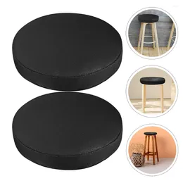 Chair Covers 2 Pcs Stool Cover Dust-proof Seat Chairs Mat Protective Case Round Pu