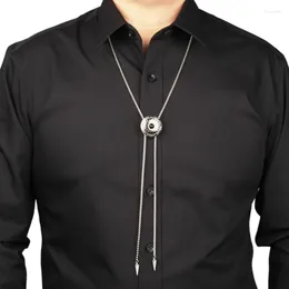 Bow Ties Metal Bolas Tie Necktie Round Bolo Vintage Necklace For Male D46A