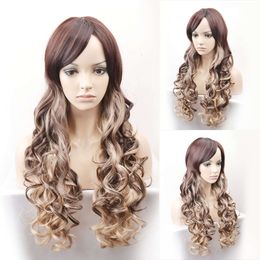 Wig Head Cover Wave High Temperature Silk Women's Jiafa Girls Long Curly Hair Oblique Bangs