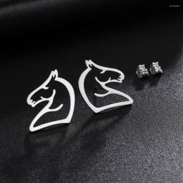 Stud Earrings My Shape Horse Shaped For Women Children Stainless Steel Animal Girls Fashion Jewelry Gifts Lovers