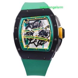 Classic RM Wrist Watch Chronograph Manual Rm61-01 Green Track Black Ceramic Grade 5 Titanium Splin