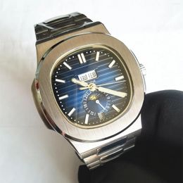 Wristwatches Limited Edition Men's Square Watch Automatic Self-Wind Stainless Steel Mechanical Luminous Watches Back