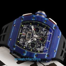 Designer RM Wrist Watch Collection Rm11-03 J.TODT Automatic Mechanical RM1103 Blue Chronograph