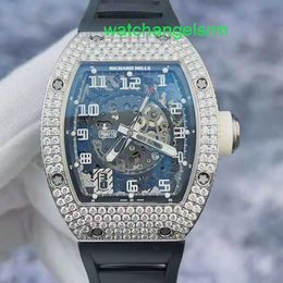 RM Wristwatch Celebrity Casual Watch RM010 Automatic Mechanical Watch Rm010 Ag Wg Original Shell Outer Ring Rear Diamond Side Full Diamond 18k