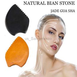 Face Massager Natural emerald edge stone melon sand plate ice surface lifting chin massage chin line scraper facial beauty care tool facial mask melon sand 240321