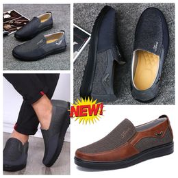 Shoes GAI sneakers sport Cloth Shoes Men Single Business Low Top Shoe Casual Soft Sole Slipper Flat Leather Men Shoe Black comfort softs size 38-50