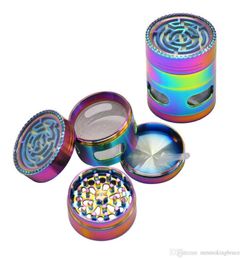 Zinc Alloy Smoking Herb Grinder With Maze Game 50MM 4 Piece Metal Tobacco Grinder Smoke Grinders for Water Pipe Accessories1626461