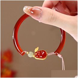 Other Fashion Accessories Natural Authentic Cinnabar Purple Gold Sand Bracelet Lucky Elephant Hand String High-Grade Jewellery Dragon Otfzk