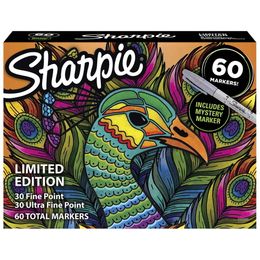 Sharpie Permanent Markers, Limited Edition, Assorted Colours Plus 1 Mystery Marker, 60 Count