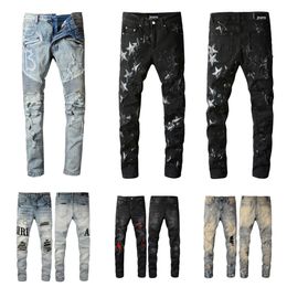 mens designer jeans woman jeans man jeans designer rip jeans slim fit jeans streetwear hole Star Patch Men's womens stretch skinny jeans men embroidery boy jeans