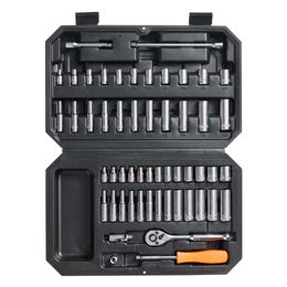 BENTISM 1/4" Drive Set,6-point Socket Ratchet Set, 54 Pieces Tool Set SAE Metric( 5/32-9/16 In., 4-14 Mm), Deep and Standard Sockets for Automotive Repairs