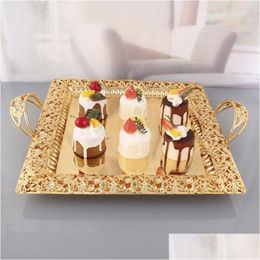 Dishes Plates Storage Tray Luxury Fruit Plate Jewellery Display Metal Cake Stand Supplies Party Tableware Home Table Decor Drop Delivery Othtr