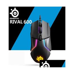 Mice Steelseries Rival 600 Wired Gaming Mouse Rgb Ro Programming Dual Sensor Counterweight Antiskid Weight Mouse3208793 Drop Delivery Otqnk