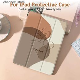 Tablet PC Cases Bags Colour Block Case For iPad 9th/ 8th/ 7th Generation 10.2 inch CaseFor MiNi 4/5/6 Coverwith Pencil HolderAuto Wake/Sleep CoverY240321Y240321