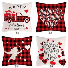 Case Red Valentine's Day Pillow 45*45Cm Heart & Love Patterns Sofa Spring Home Decor Wht0228