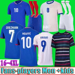 Fans PLAYER Frances BENZEMA Soccer Jerseys FRENCH MBAPPE GRIEZMANN POGBA GIROUD TCHOUAMENI Home Away 2024 2025 Francia Football Shirts Men Kids Women