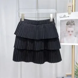 Skirts Women's Multilayer Pleated Skirt Summer Black Harajuku High Waist Slimming Sweet Short A Line Cake Mujer T952