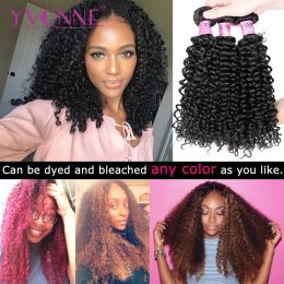 Weaves Yvonne 3C 4A Malaysian Curly Virgin Hair Bundles 1/4 Bundles Human Hair Weave Natural Colour